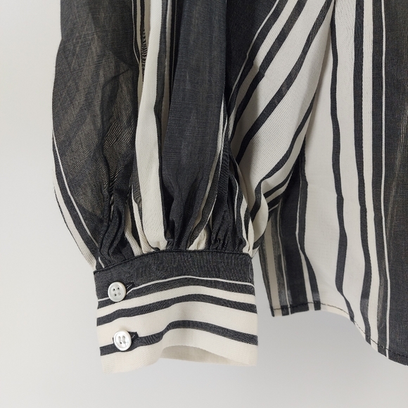 Judith & Charles striped cotton linen  tunic - Picture 3 of 7